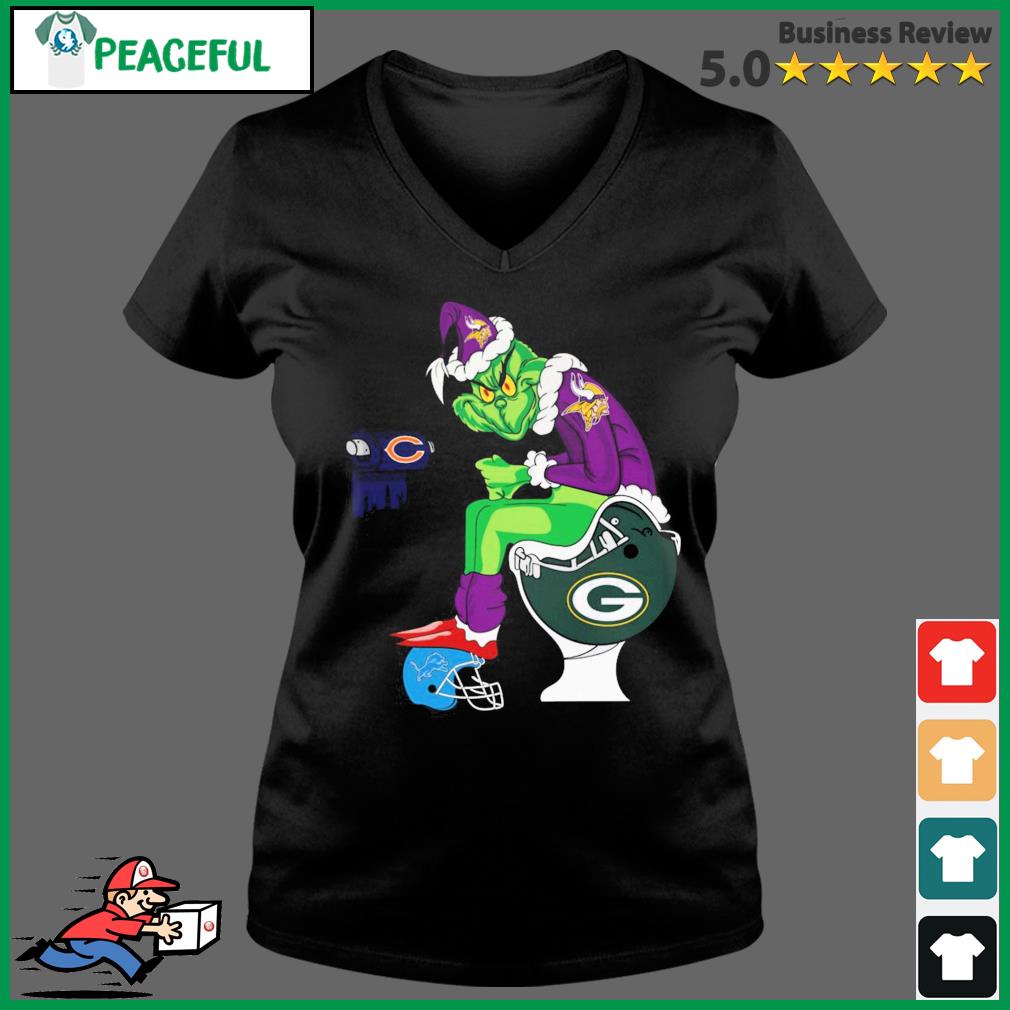 Minnesota Vikings Grinch Sitting On Green Bay Packers Toilet And Step On  Other Team Christmas Sweatshirt, hoodie, sweater, long sleeve and tank top