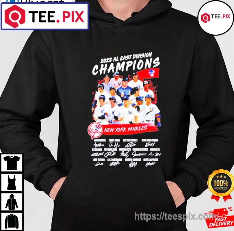 New York Yankees Team 2022 American League East Champions Signatures Shirt,  hoodie, sweater, long sleeve and tank top