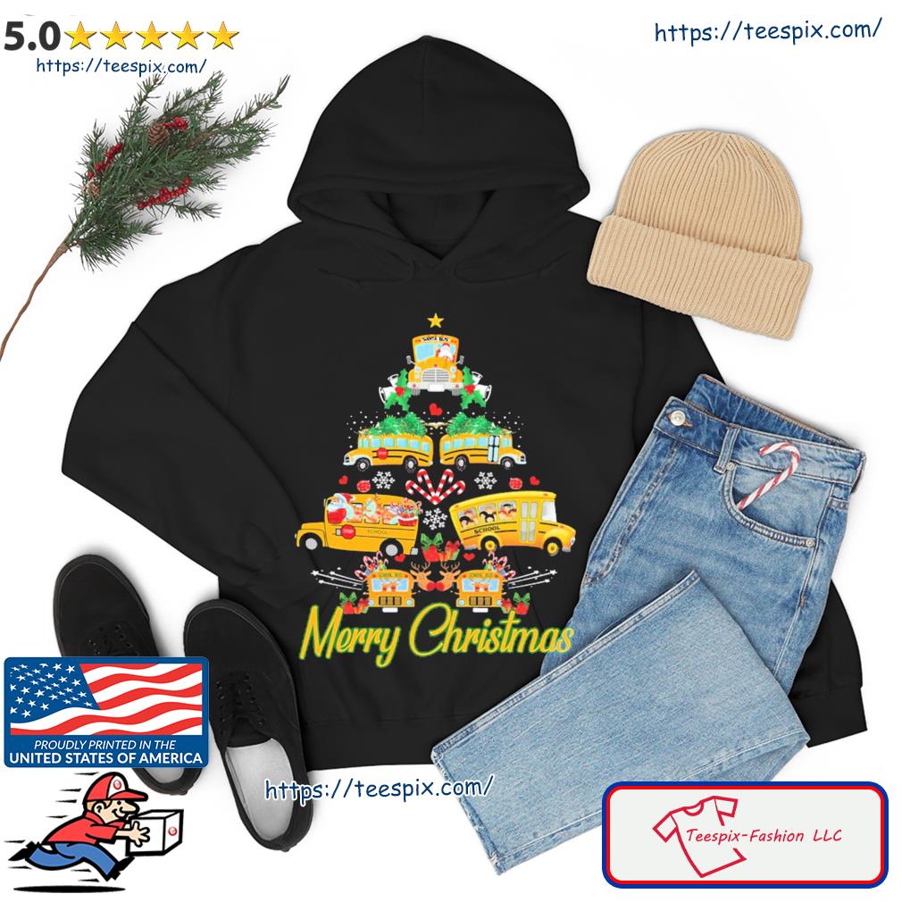 Christmas Tree School Bus Merry Christmas Sweats hoodie