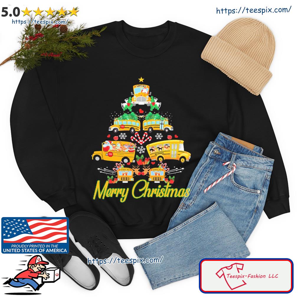 Christmas Tree School Bus Merry Christmas Sweats sweater