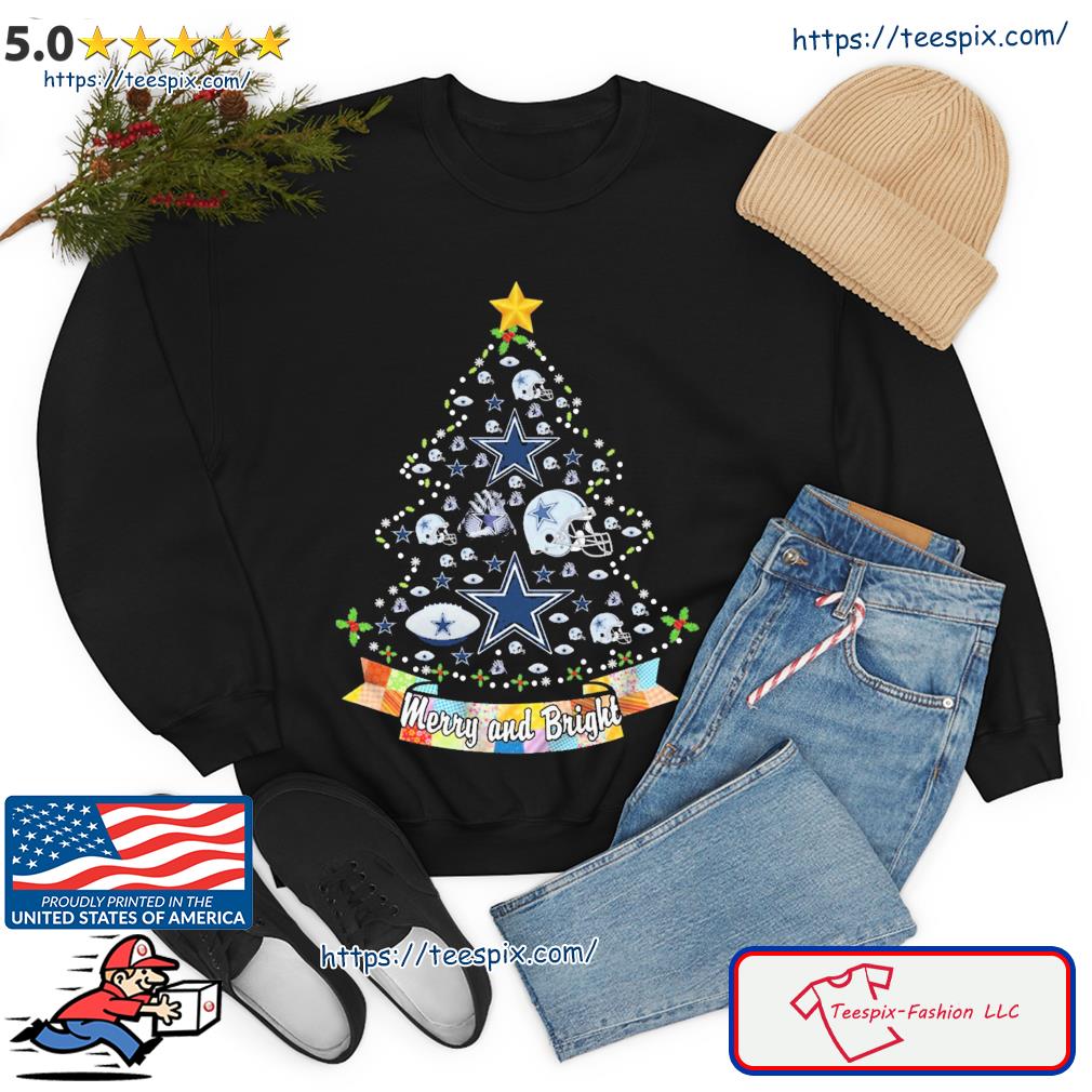 Official Dallas Cowboys Xmas Tree Merry And Bright Christmas Sweatshirt,  hoodie, sweater, long sleeve and tank top