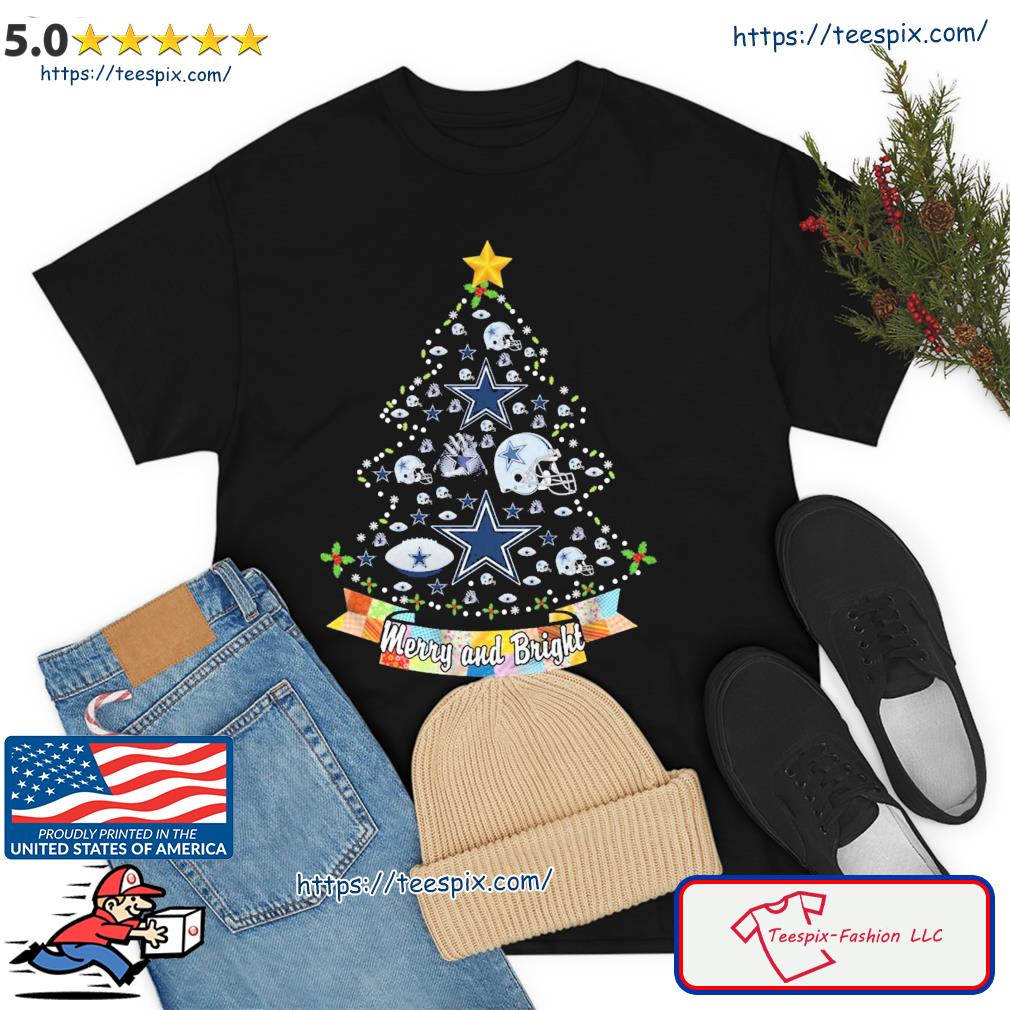 Dallas Cowboys Xmas Tree Merry And Bright Christmas Sweatshirt