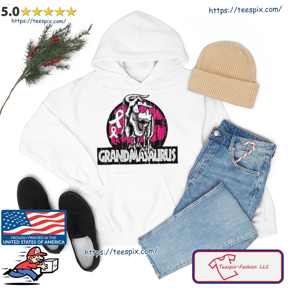 Grandma-Saurus Breast Cancer Awareness Cool T-Rex Warrior Shirt hoodie