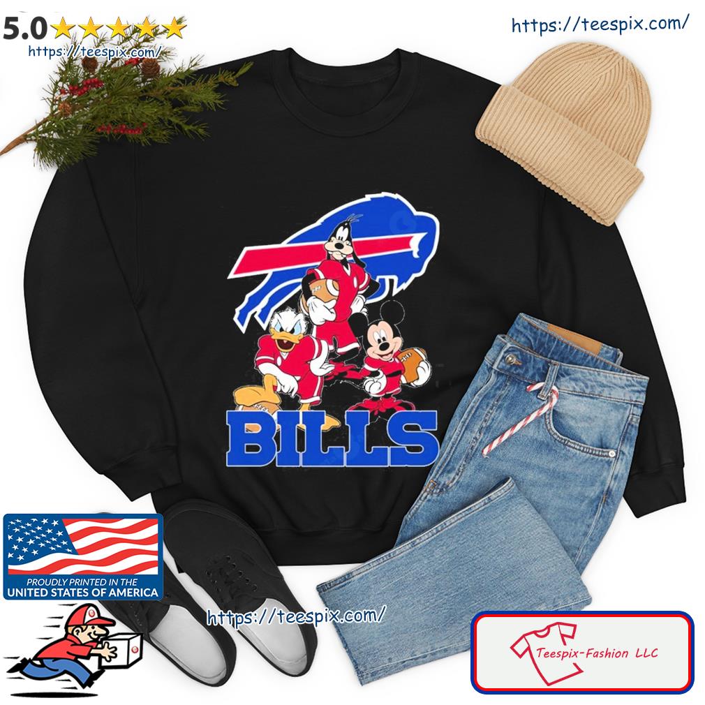 Buffalo Bills Mickey Mouse Donald Duck Goofy in baseball uniform