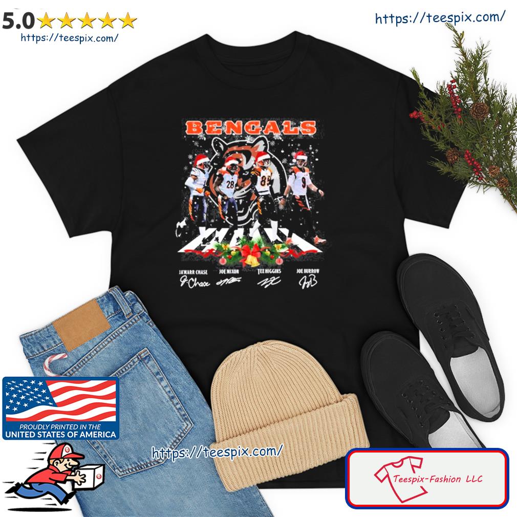 The Bengals Tyler Boyd Ja'marr Chase Joe Mixon And Joe Burrow Abbey Road  Signatures Shirt, hoodie, sweater, long sleeve and tank top