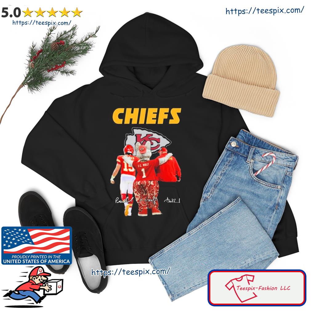 The Chiefs Kc Wolf Patrick Mahomes II And Andy Reid Signatures Shirt,  hoodie, sweater, long sleeve and tank top