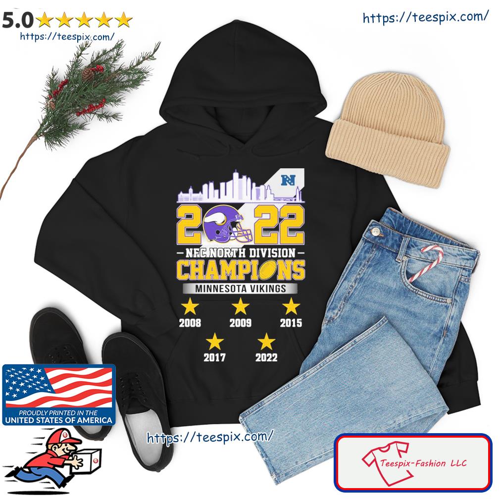 Minnesota Vikings Skylines 2022 NFC North Division Champions 2008-2022 Shirt,  hoodie, sweater, long sleeve and tank top