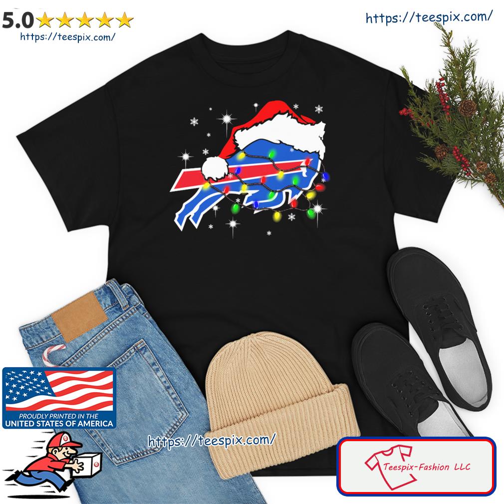 Buffalo Bills Santa Hat Christmas Light Shirt, hoodie, sweater, long sleeve  and tank top