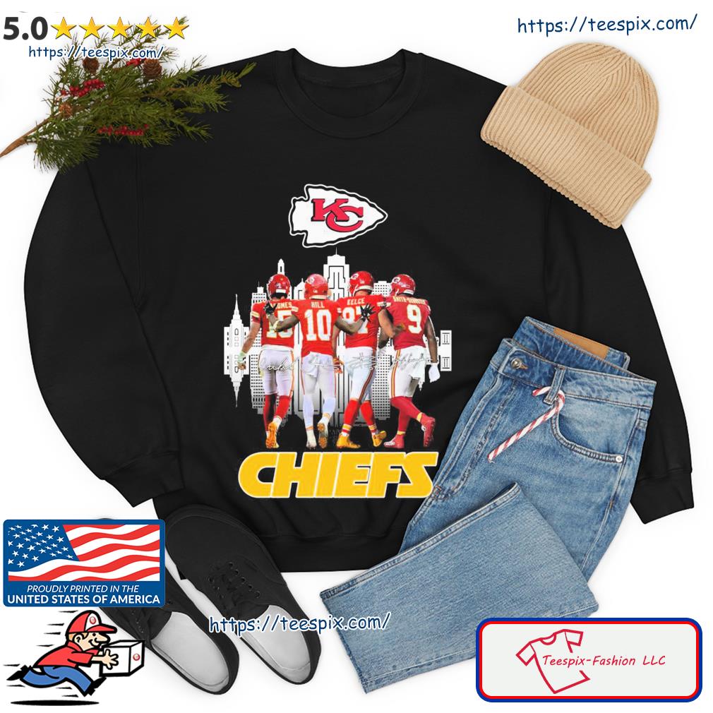 Kansas City Chiefs Kelce Mahomes And Hill Go Chiefs Go Signatures Shirt,  hoodie, sweater, long sleeve and tank top