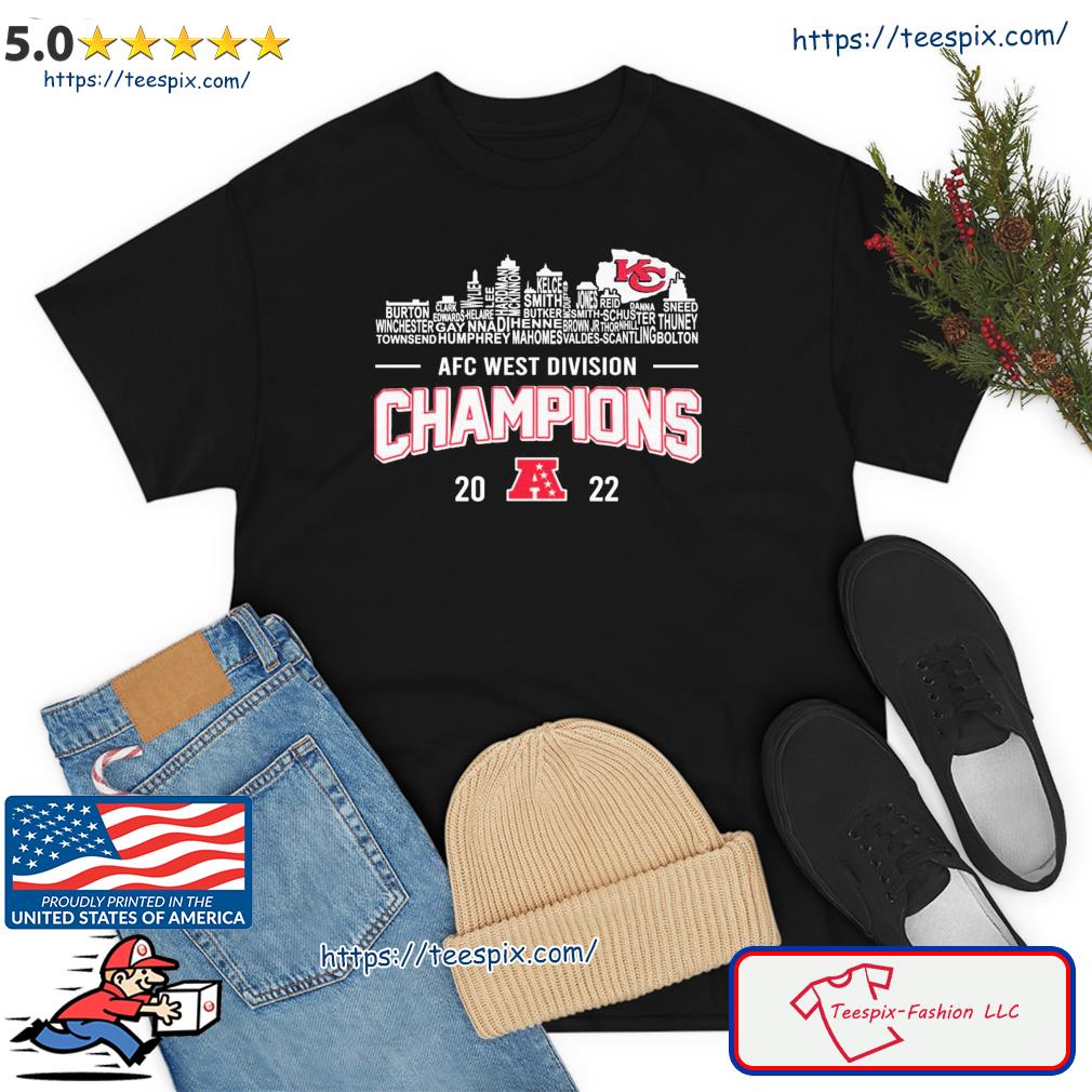 Official Kansas city Chiefs football team 2022 afc west division champions  shirt, hoodie, sweater, long sleeve and tank top