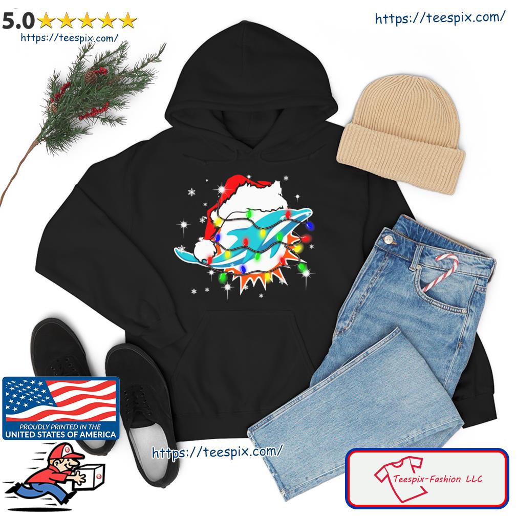 Santa's Hat Merry Christmas Miami Dolphins T-Shirt - TeeNaviSport