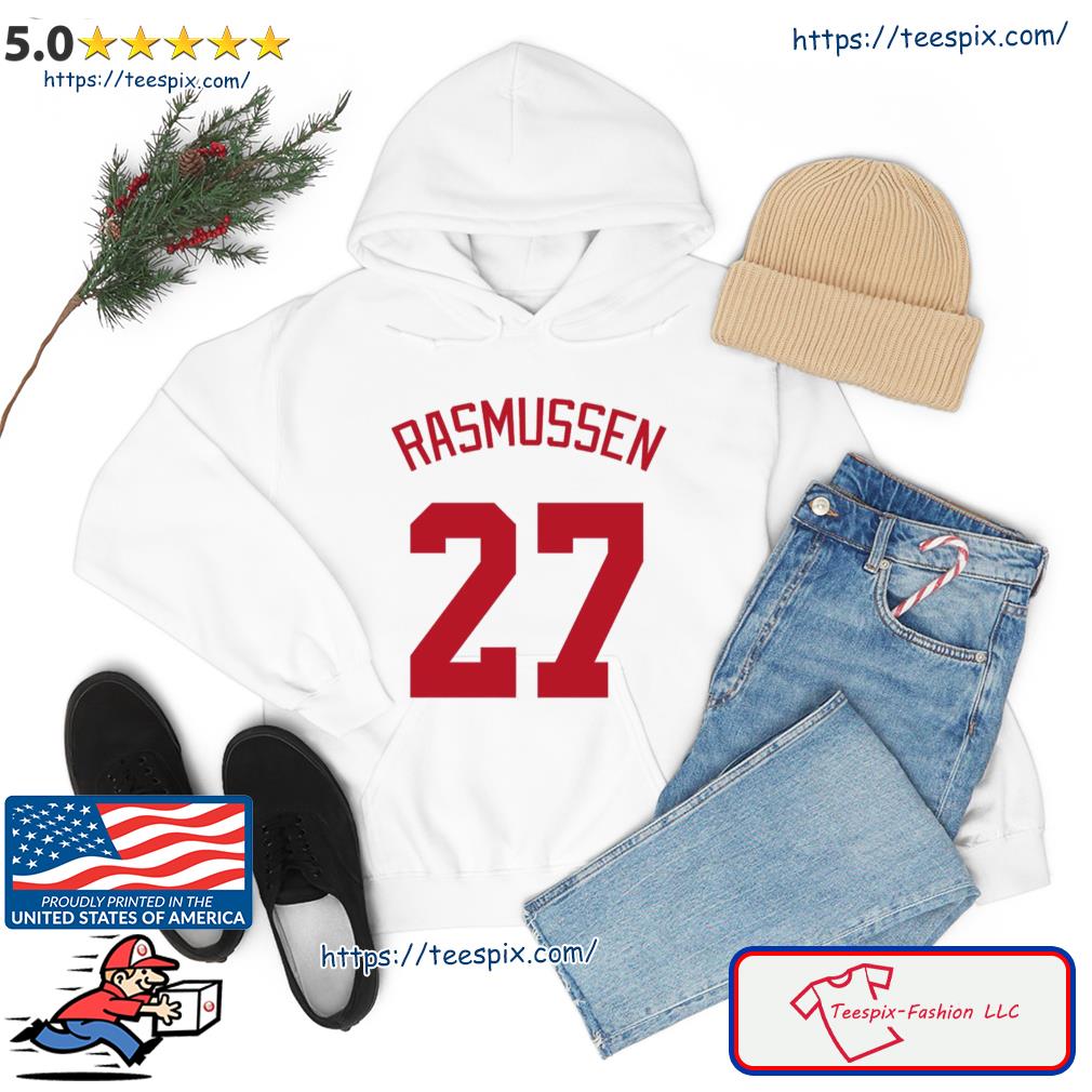 Michael Rasmussen 27 Detroit Red Wings ice hockey poster 2023 shirt,  hoodie, sweater, long sleeve and tank top