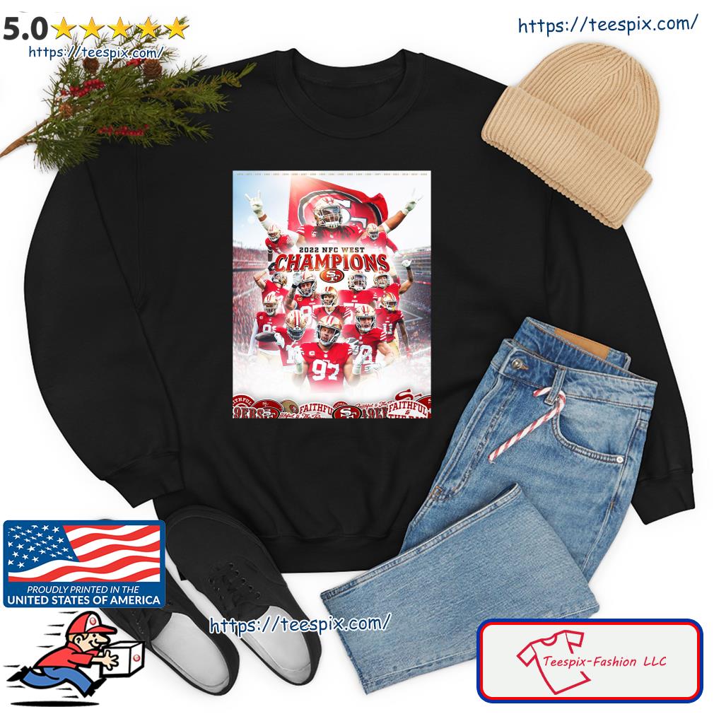 Official san francisco 49ers 2023 NFC west champions team player shirt,  hoodie, sweater, long sleeve and tank top