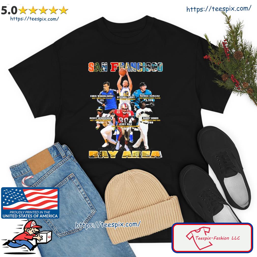 San Francisco Chris Wondolowski Stephen Curry Patrick Marleau Rickey  Henderson Jerry Rice Barry Bonds Bat Area Shirt - Limotees