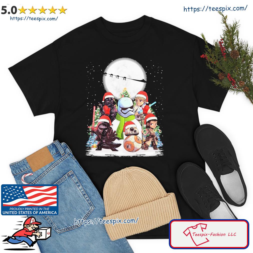 Star War Christmas Chibi Character Snow Shirt