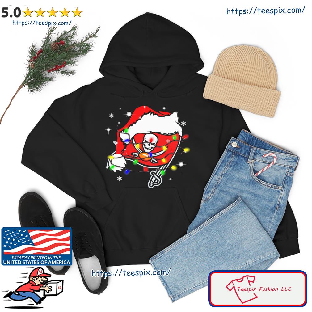 Tampa Bay Buccaneers Santa Hat Christmas Light Shirt - Banantees