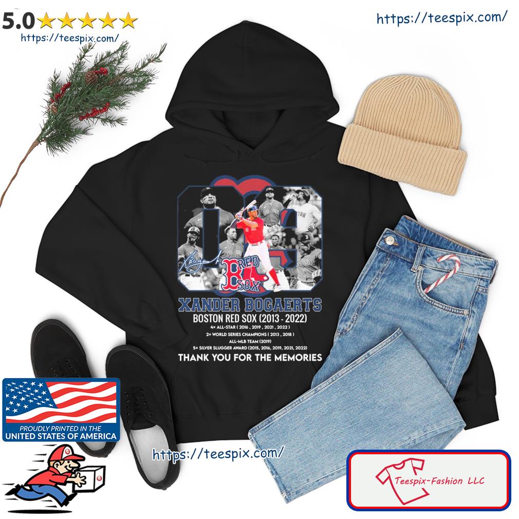 Xander Bogaerts Boston Red 2013-2022 thank you for the memories signature  shirt, hoodie, sweater, long sleeve and tank top