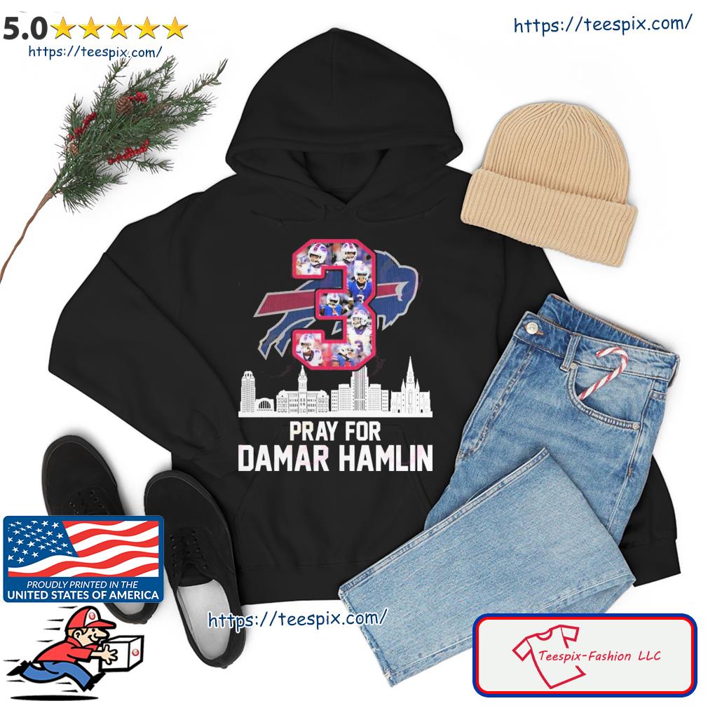 #3 Pray For Damar Hamlin Buffalo Skyline Shirt Hoodie