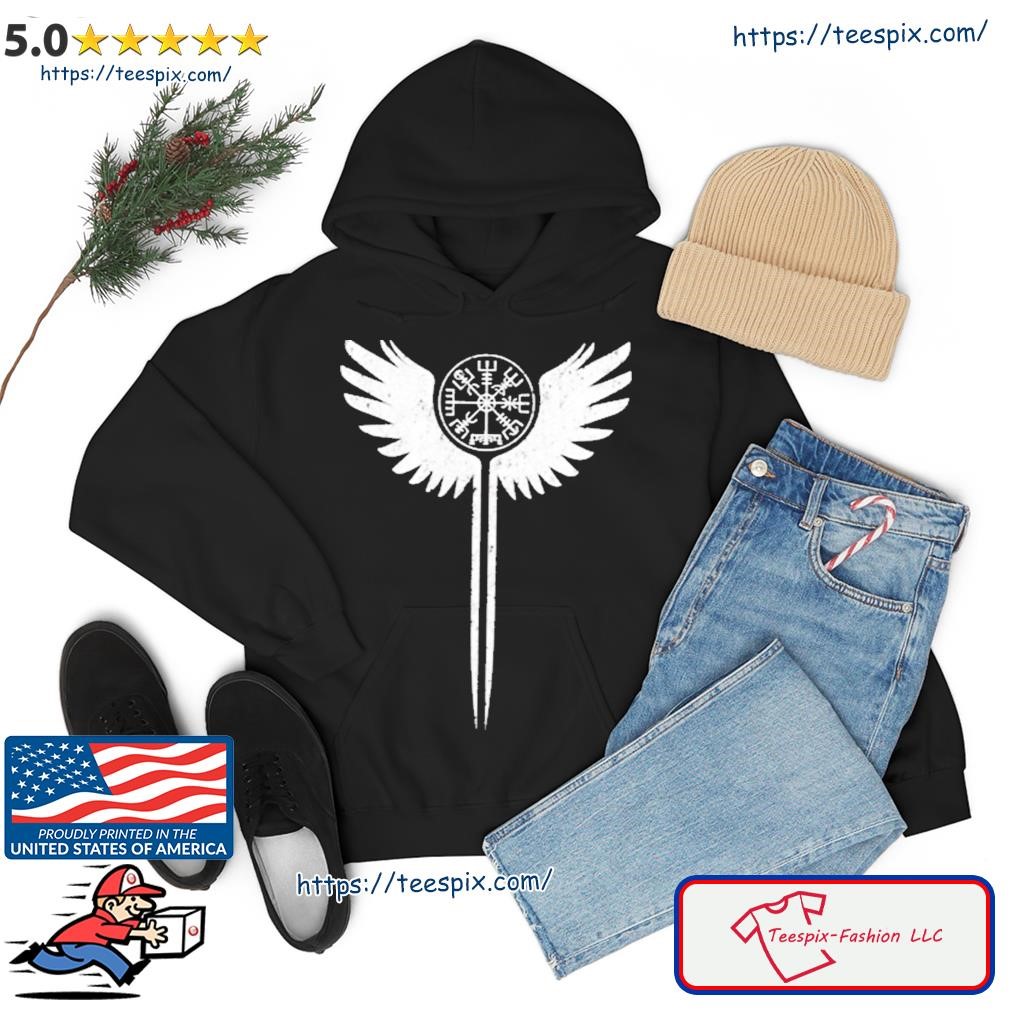 Valkyrie Wings And Vegvisir Viking Valhalla Shirt hoodie.jpg