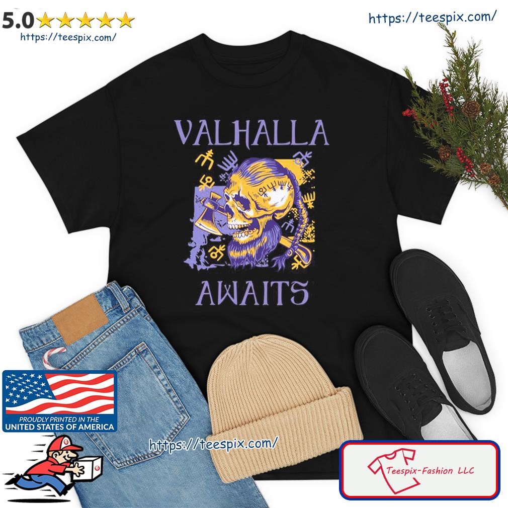 Yellow Purple Viking Skull Viking Valhalla Shirt