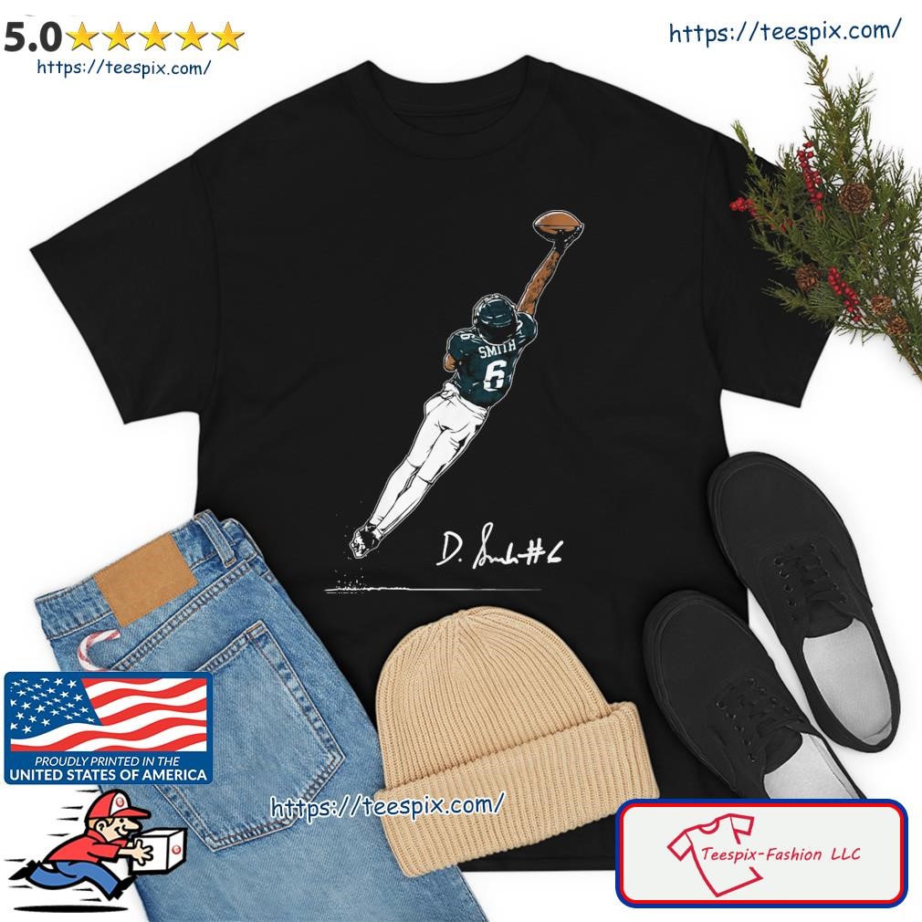 Devonta Smith Philadelphia Eagles One-handed signature shirt