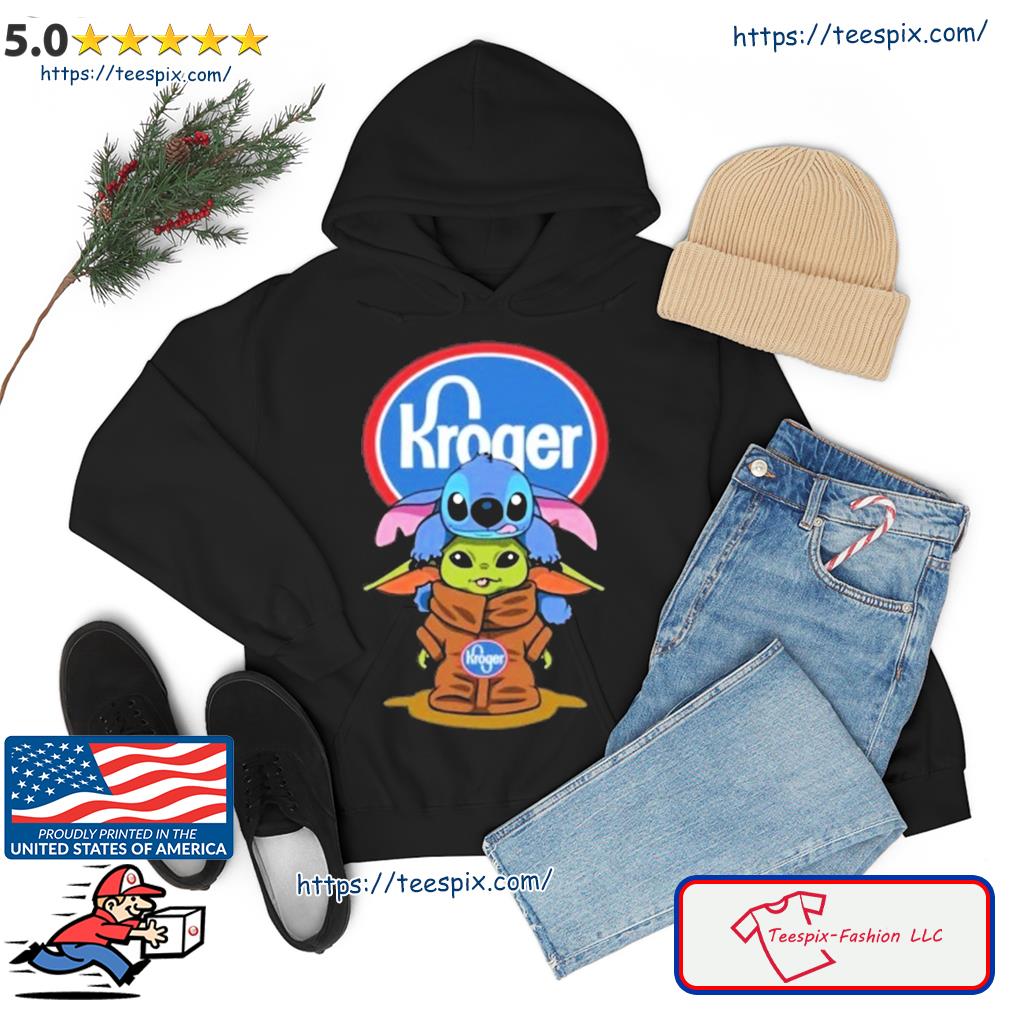 Baby Stitch And Baby Yoda Kroger Logo Shirt hoodie