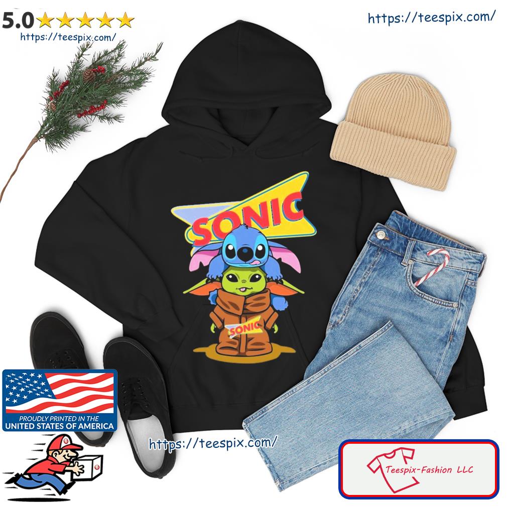 Baby Stitch And Baby Yoda Sonic Logo Shirt hoodie