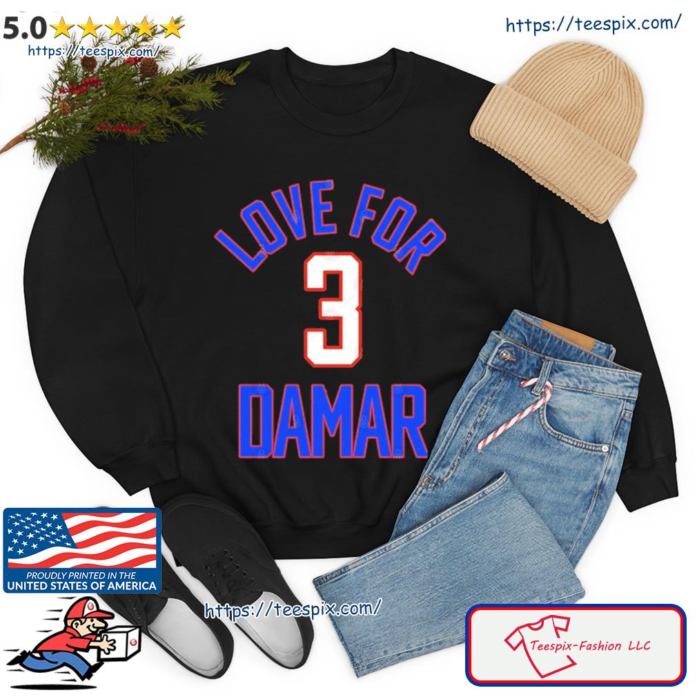 Premium Love for damar hamlin 3 shirt, hoodie, sweater, long sleeve and  tank top