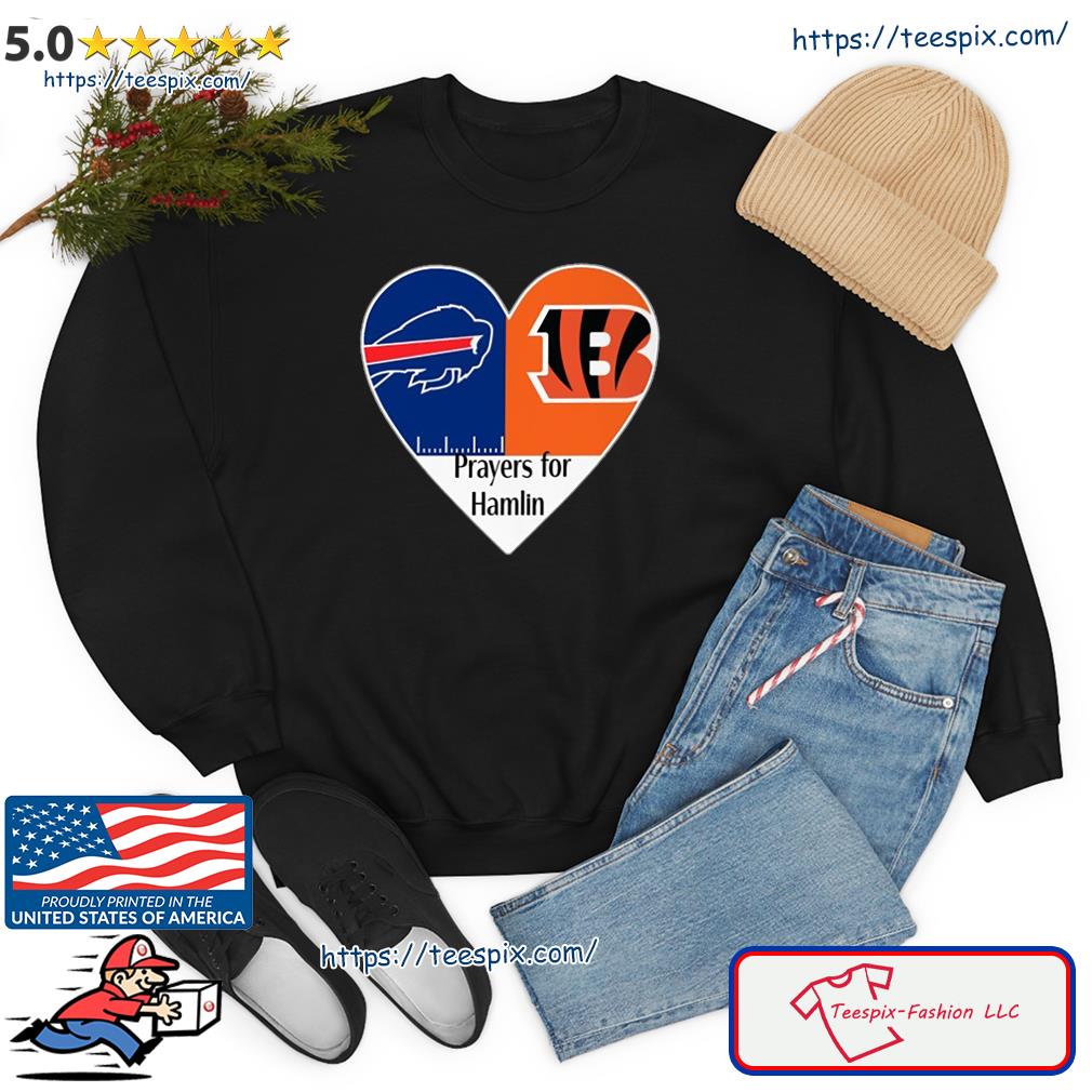 Buffalo Bills and Cincinnati Bengals heart prayers for Hamlin shirt