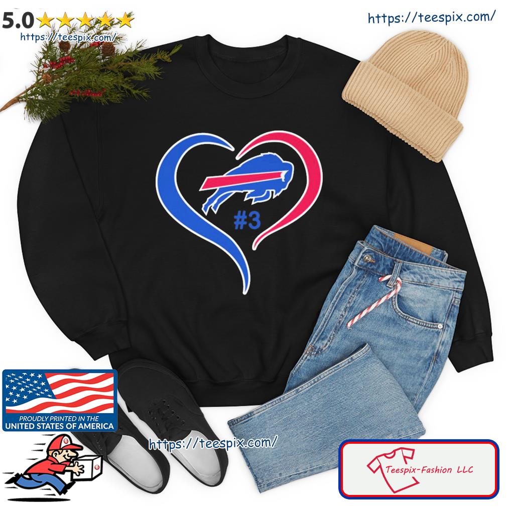 Buffalo Bills Love For 3 Damar Hamlin T-Shirt, Custom prints store