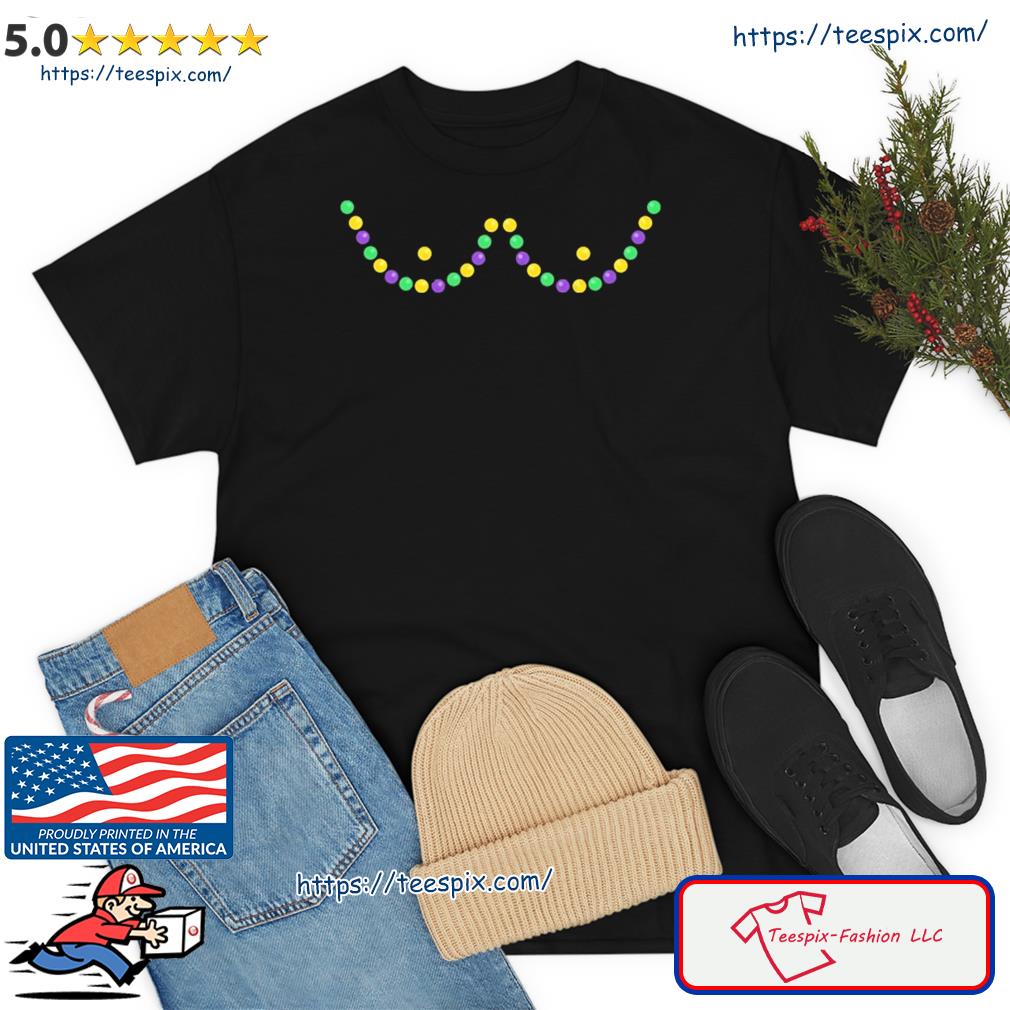 Mardi Gras Funny Beads Boobs Outline Gift Shirt