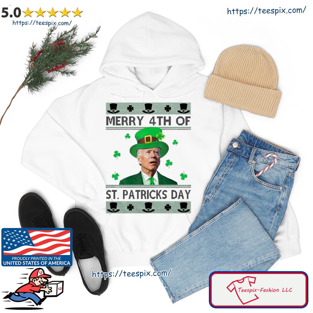 Merry 4th Of St Patrick's Day Funny Confused Joe Biden Shirt Hoodie