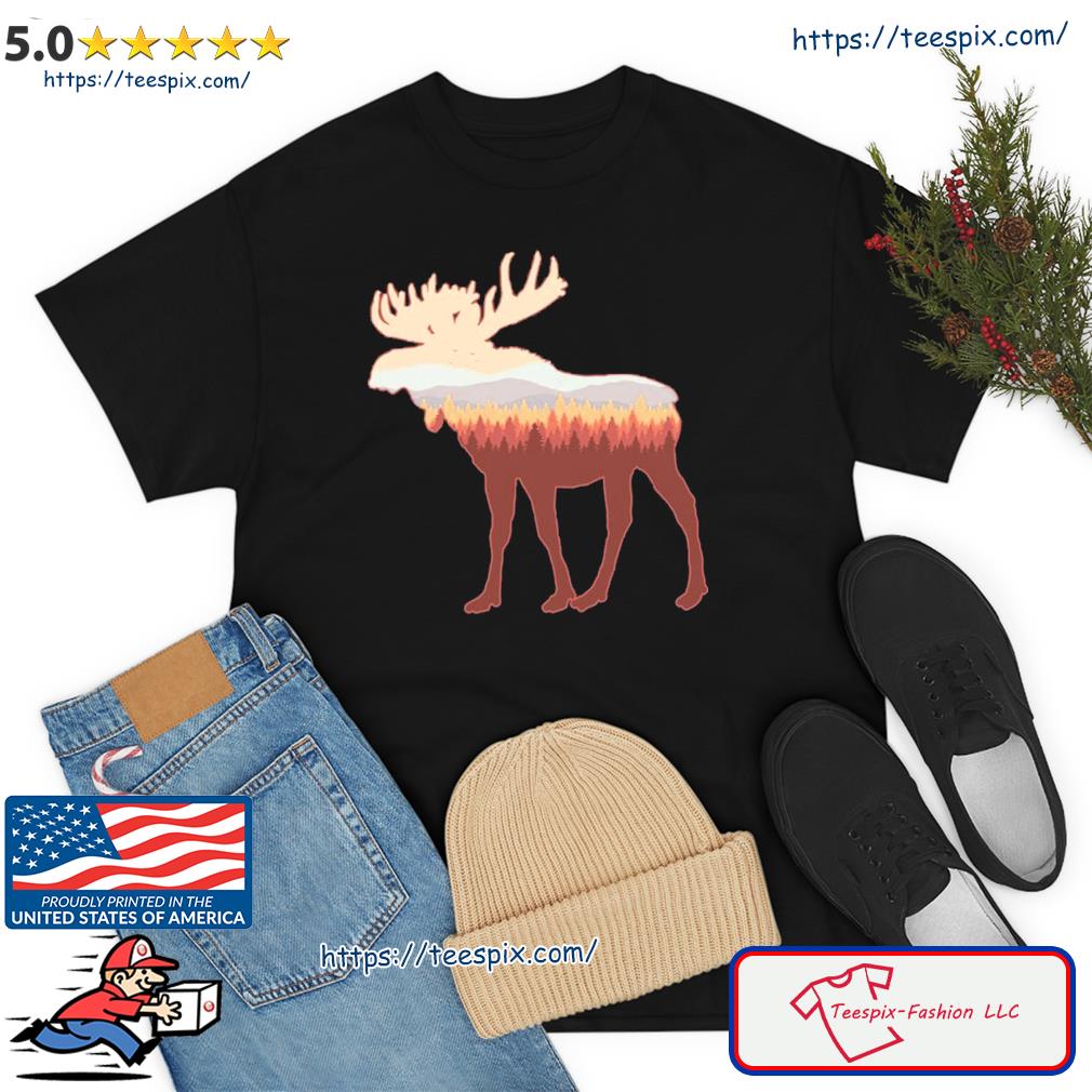 Moose Print Landscape Moose Whisperer Gift Animal Moose Funny Shirt