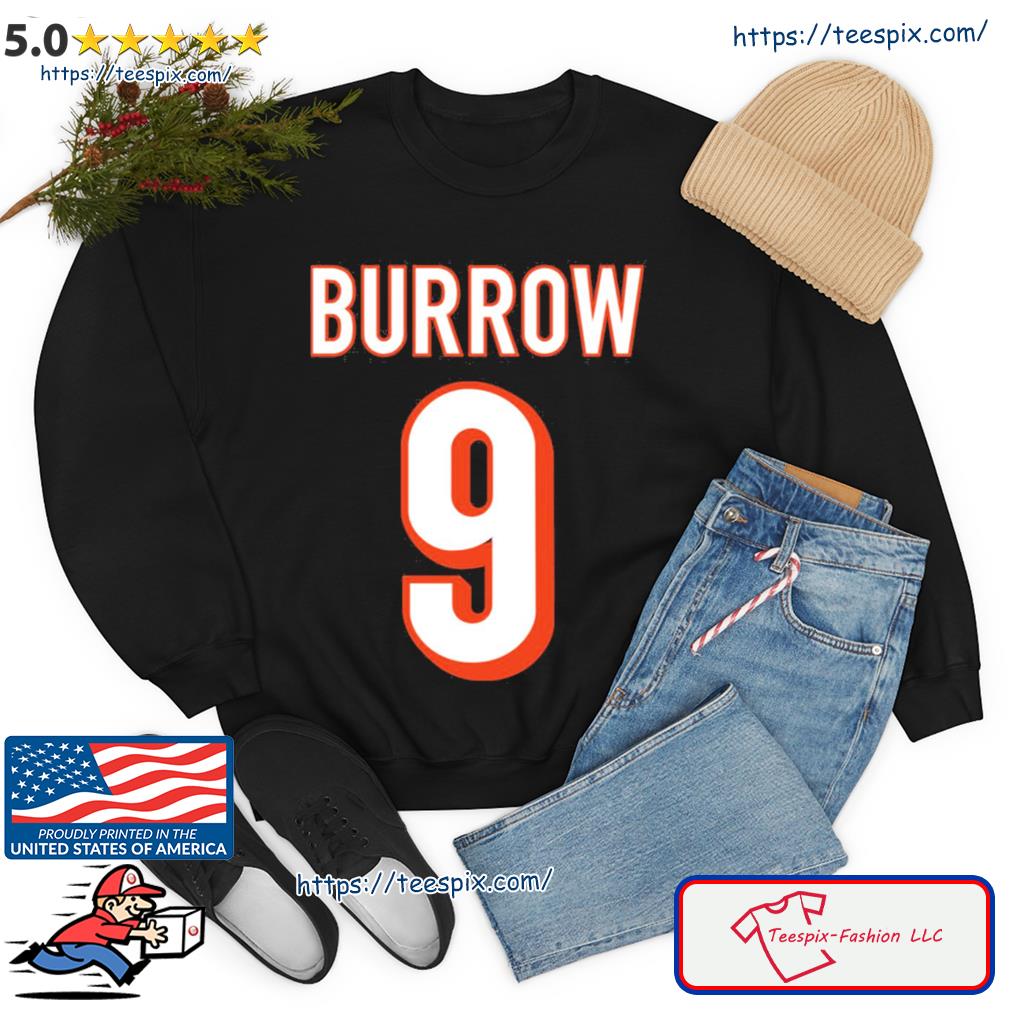 Number 9 Joe burrow jersey number graphic shirt, hoodie, sweater, long  sleeve and tank top