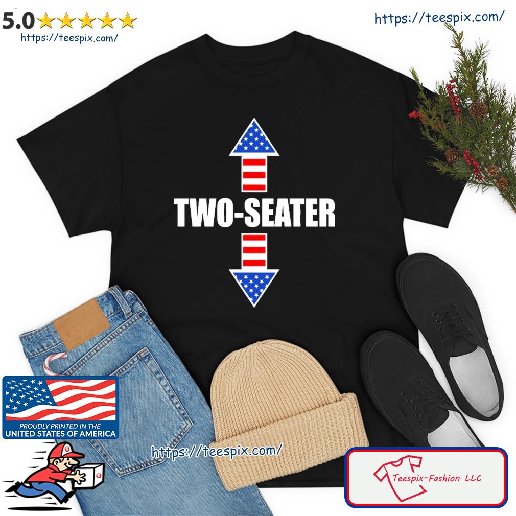 Two-Seater USA Flag Arrows Funny New Era Heritage Blend Varsity Shirt
