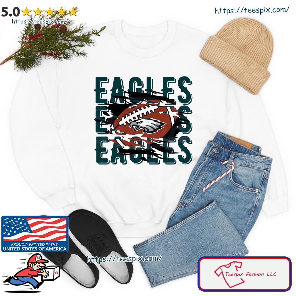 Personalized Eagles Football Team Logo Womens Ugly Sweater - Anynee