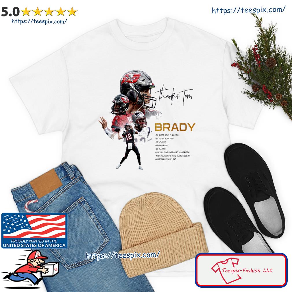 Thank You Tom Brady 7 Super Bowl Champion T-Shirt - Anynee