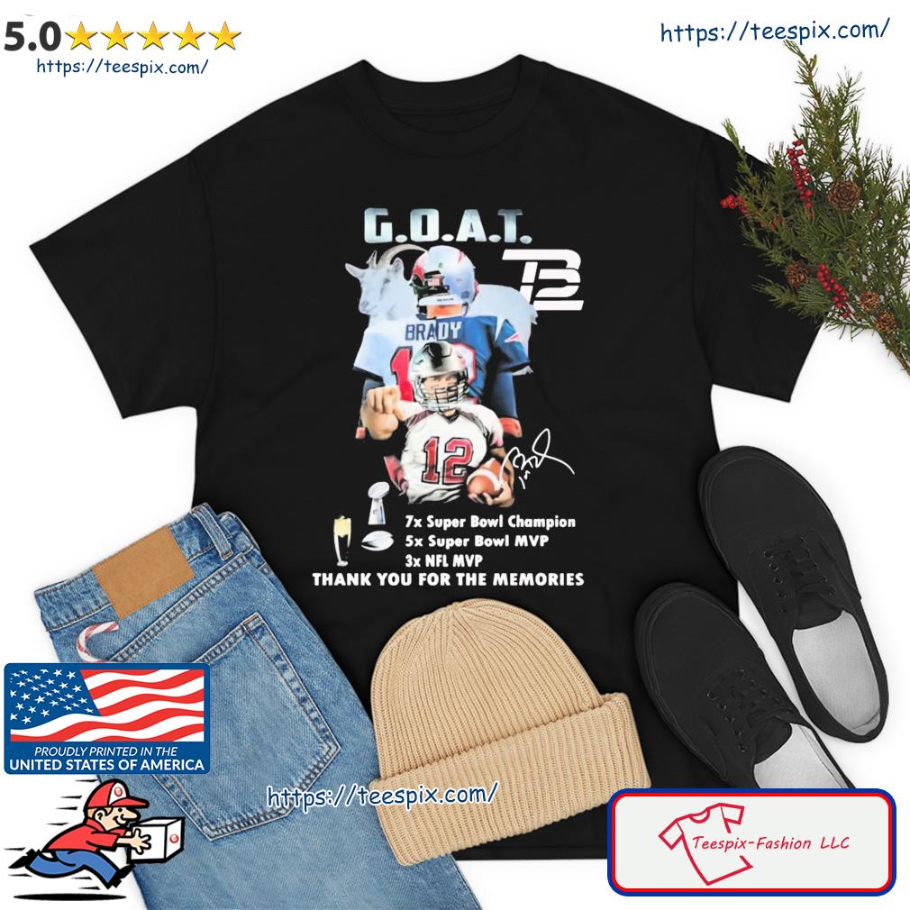 Tom Brady The Goat 2000- 2023 Thank You For The Memories Shirt