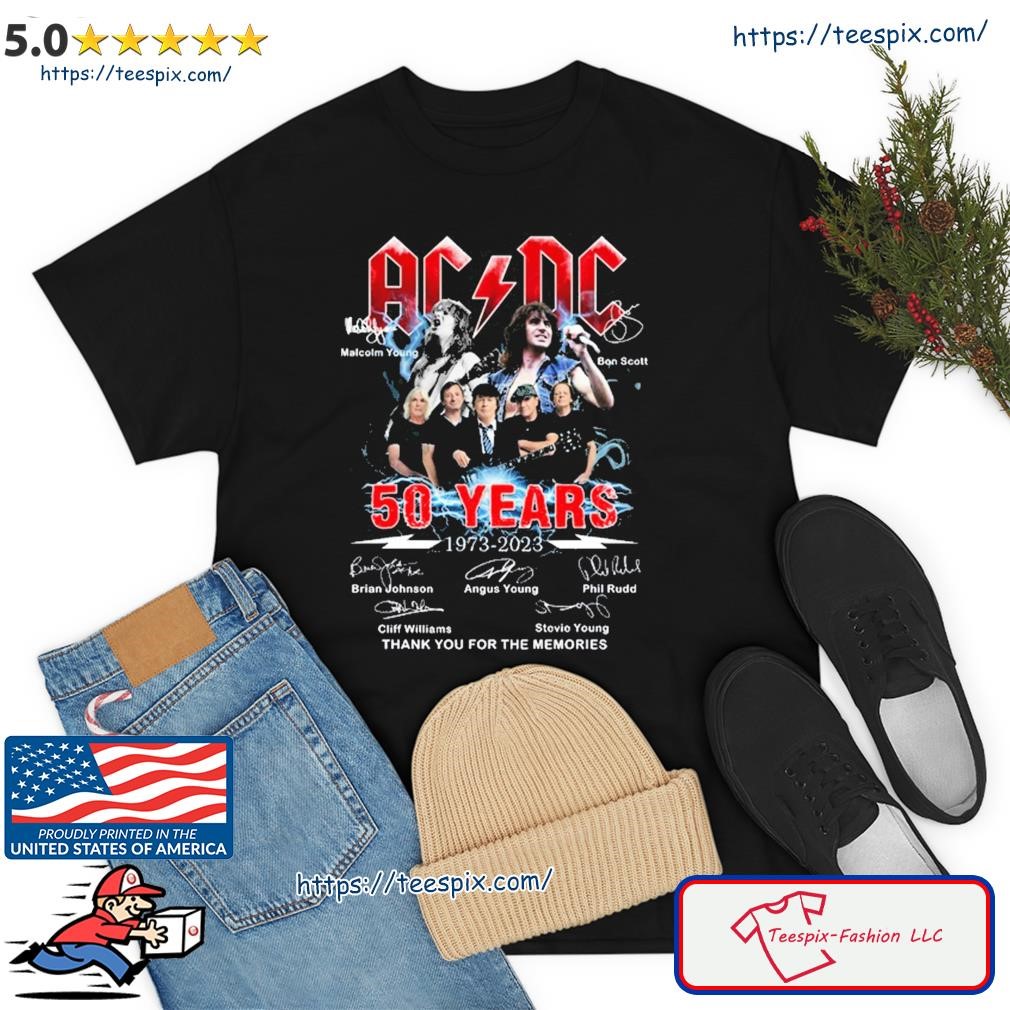 ACDC 50 Years Signature Thank You For The Memories Shirt