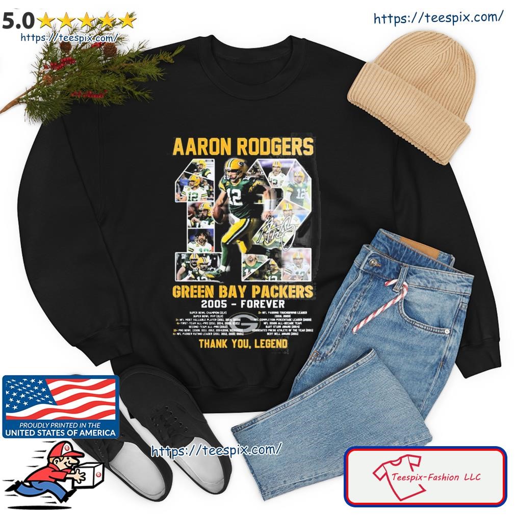 Thank You Legend Aaron Rodgers Green Bay Packers 2005-forever Signature  Shirt - Shibtee Clothing