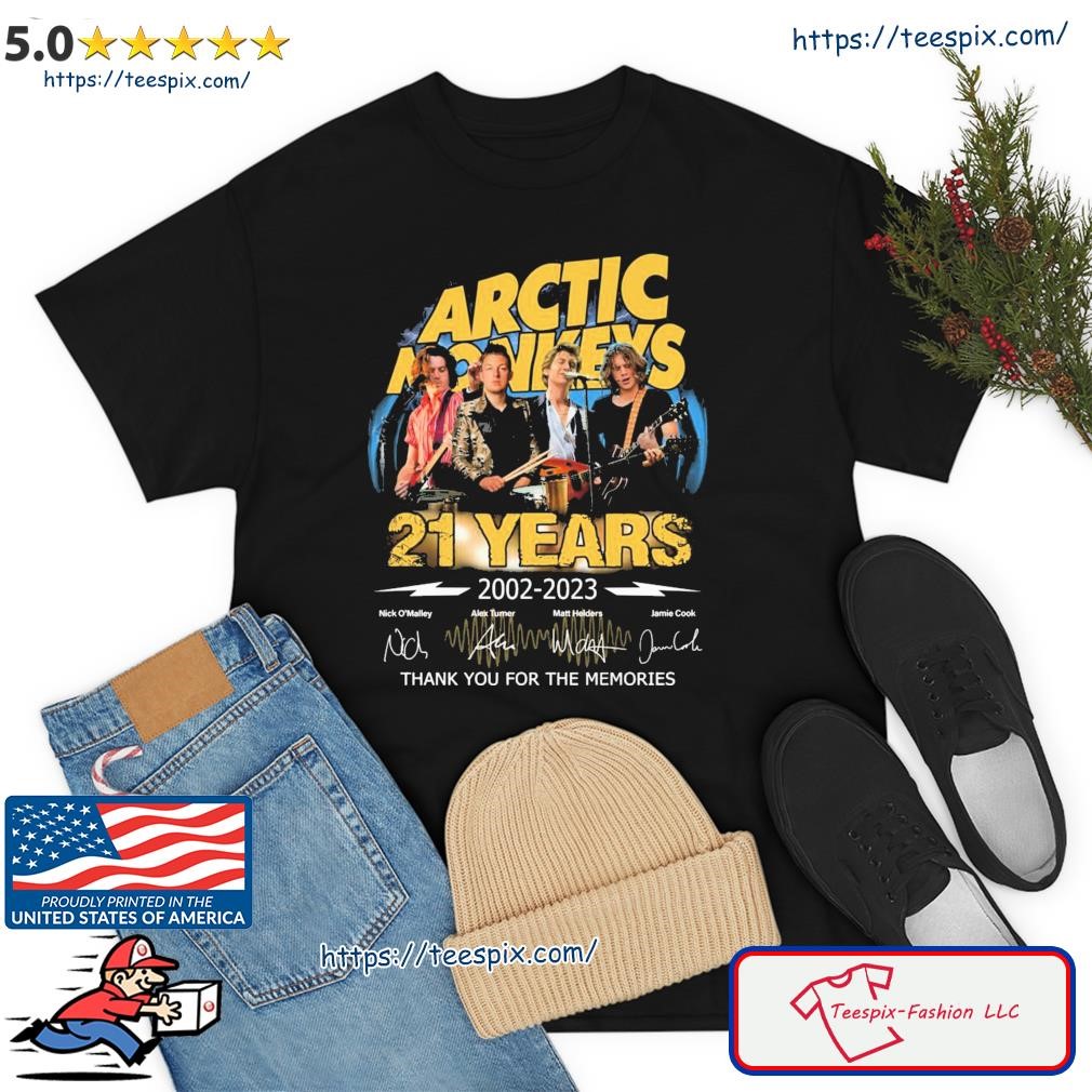 Arctic Monkeys 21 Years 2002-2023 Thank You For The Memories Signatures Shirt
