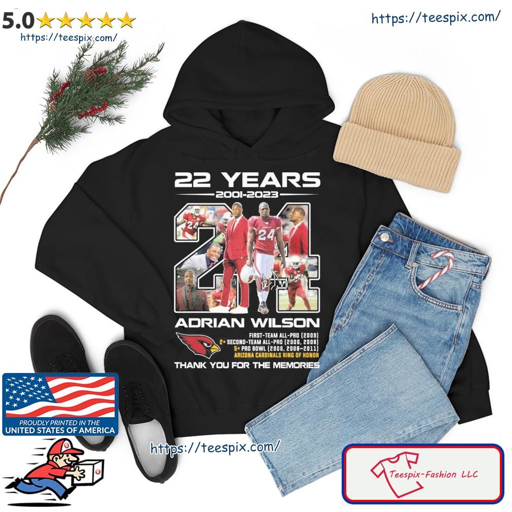 Arizona Cardinals 22 Years 2001 - 2023 Aedian Wilson Thank You For The Memories Signature Shirt hoodie.jpg