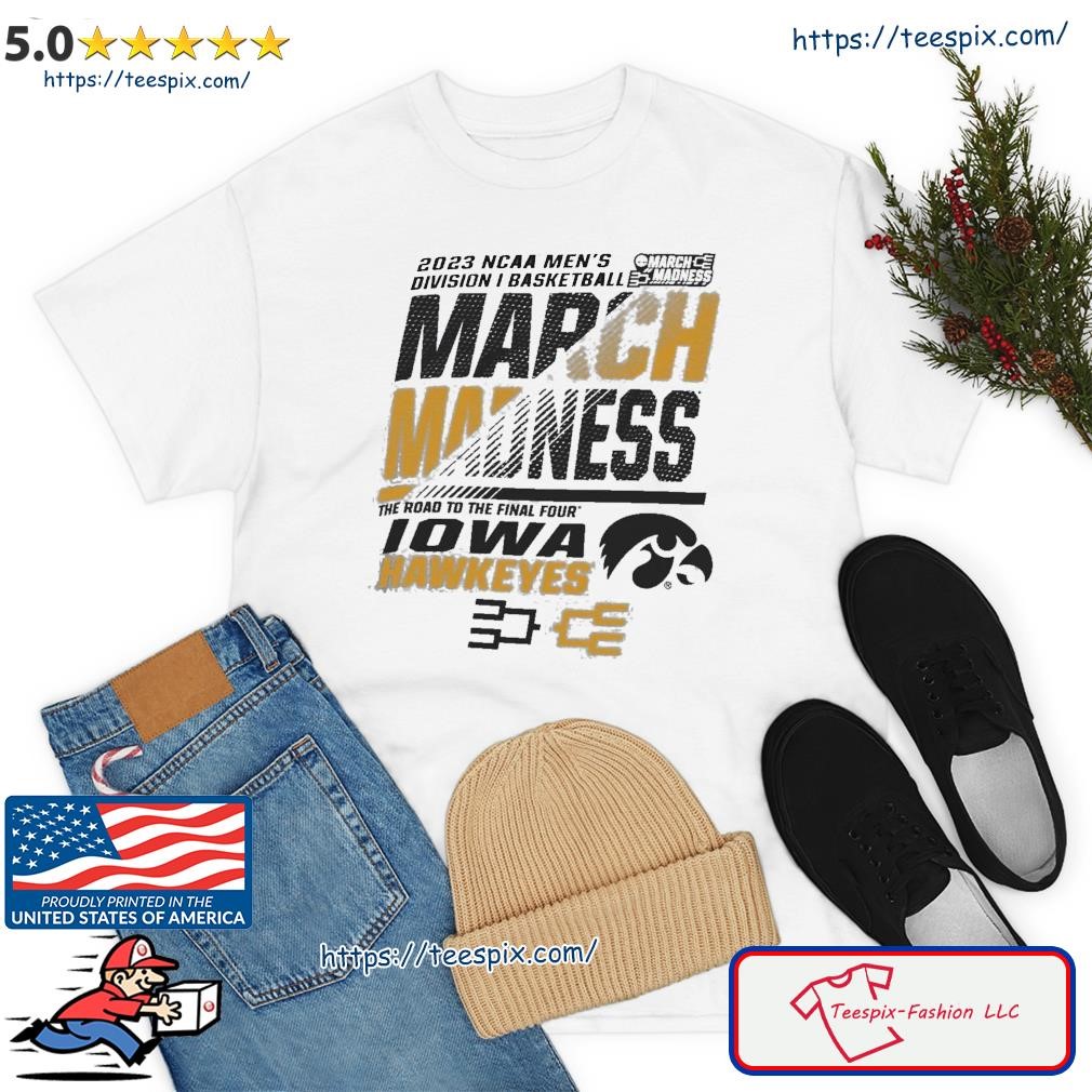 Awesome iowa Hawkeyes Men's Basketball 2023 NCAA March Madness The Road To Final Four Shirt