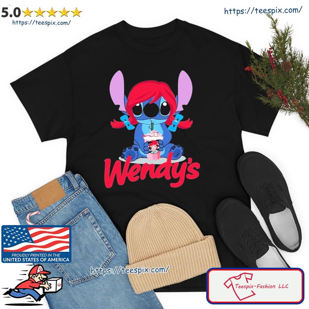 Baby Stitch Drinking Wendy's Shirt