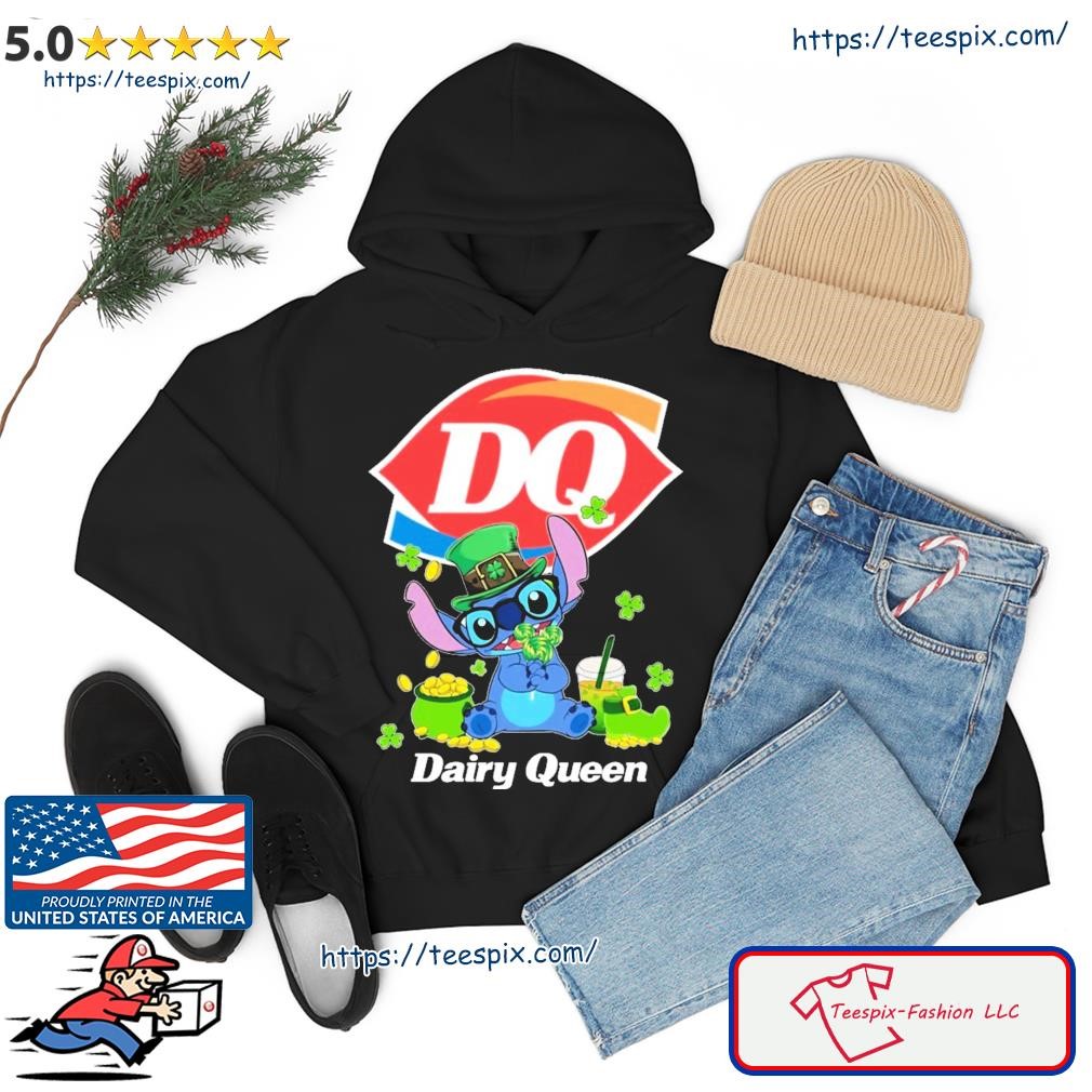 Baby Stitch and Dairy Queen Logo St Patrick's Day Shirt hoodie.jpg