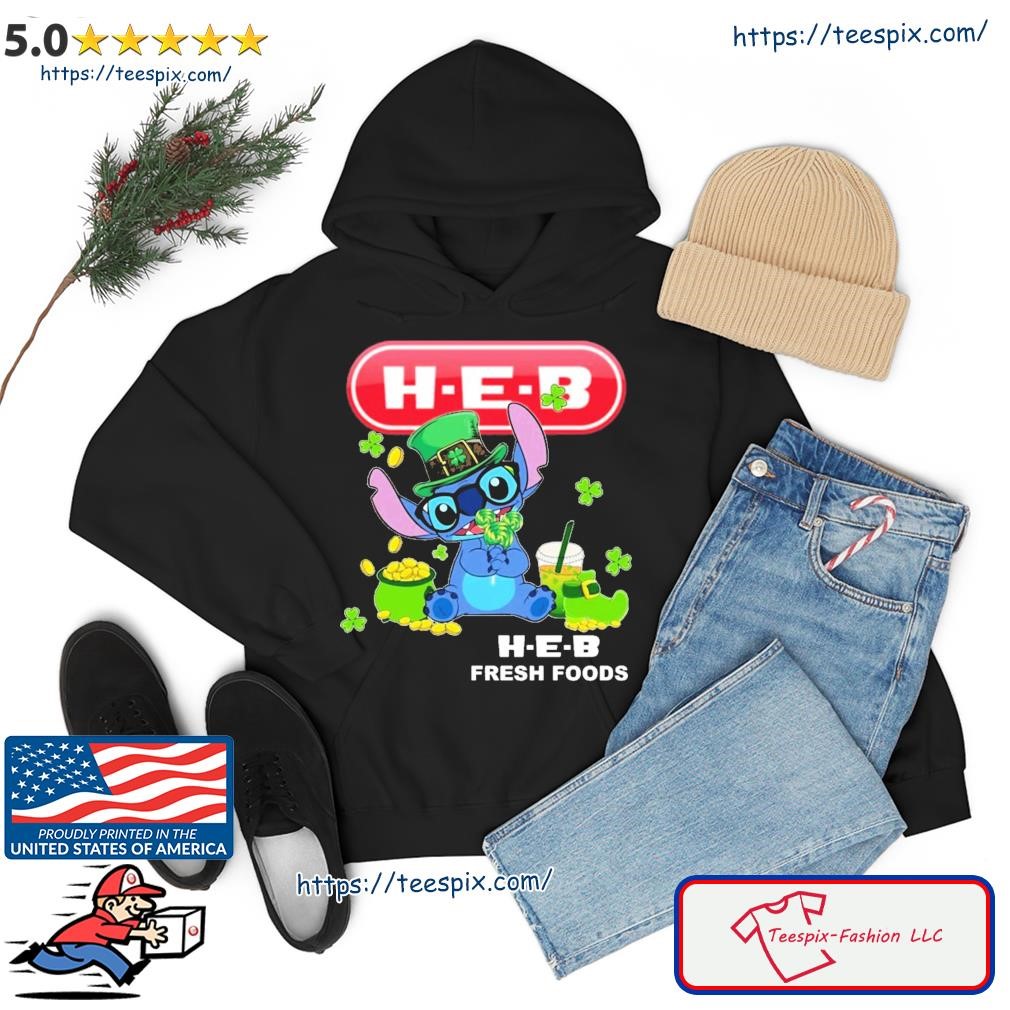Baby Stitch and H-E-B Logo St Patrick's Day Shirt hoodie.jpg