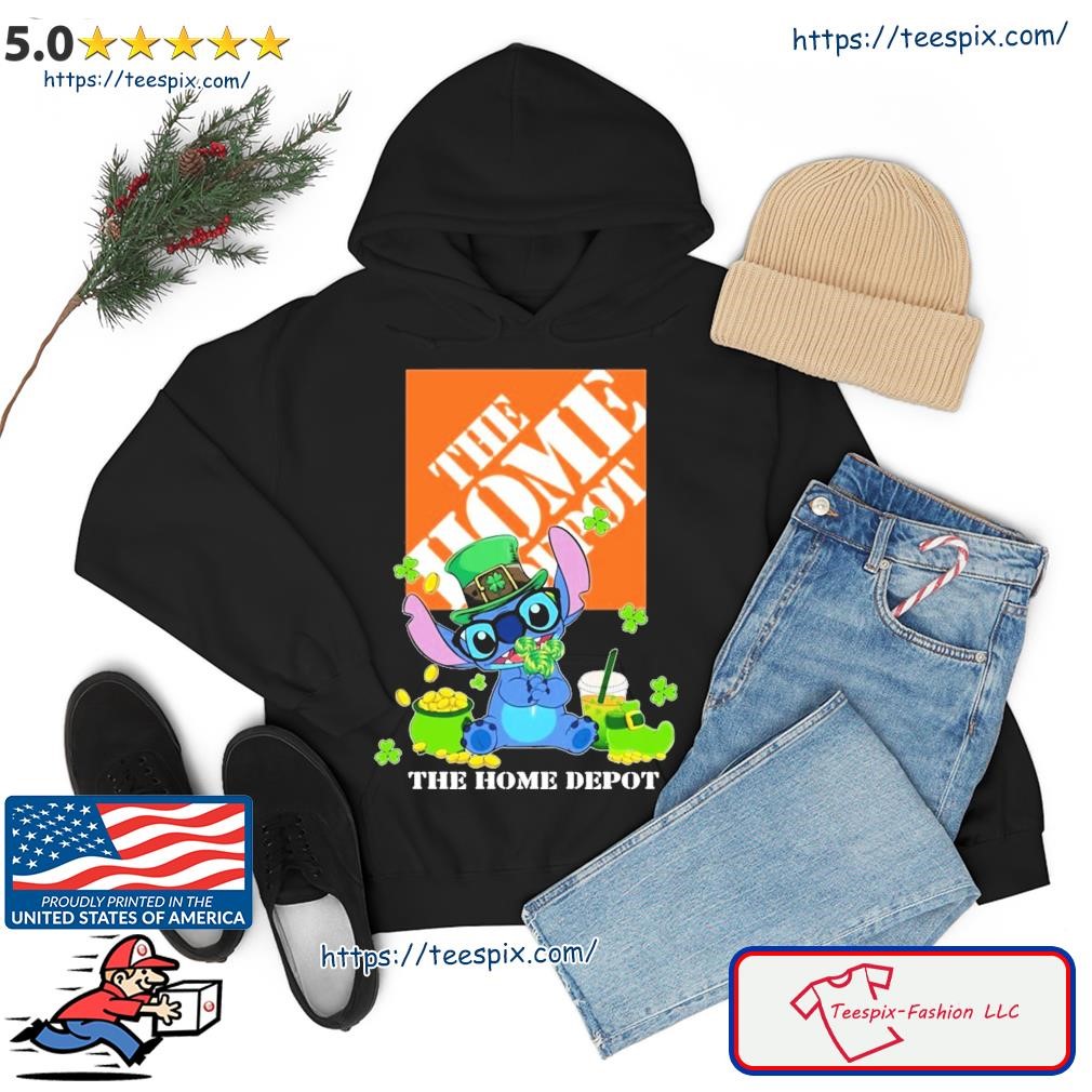 Baby Stitch and The Home Depot Logo St Patrick's Day Shirt hoodie.jpg