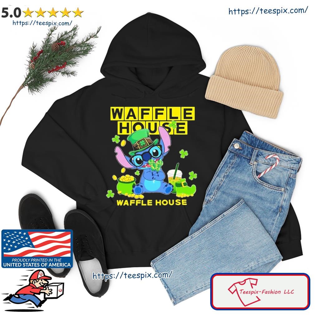 Baby Stitch and Waffle House Logo St Patrick's Day Shirt hoodie.jpg