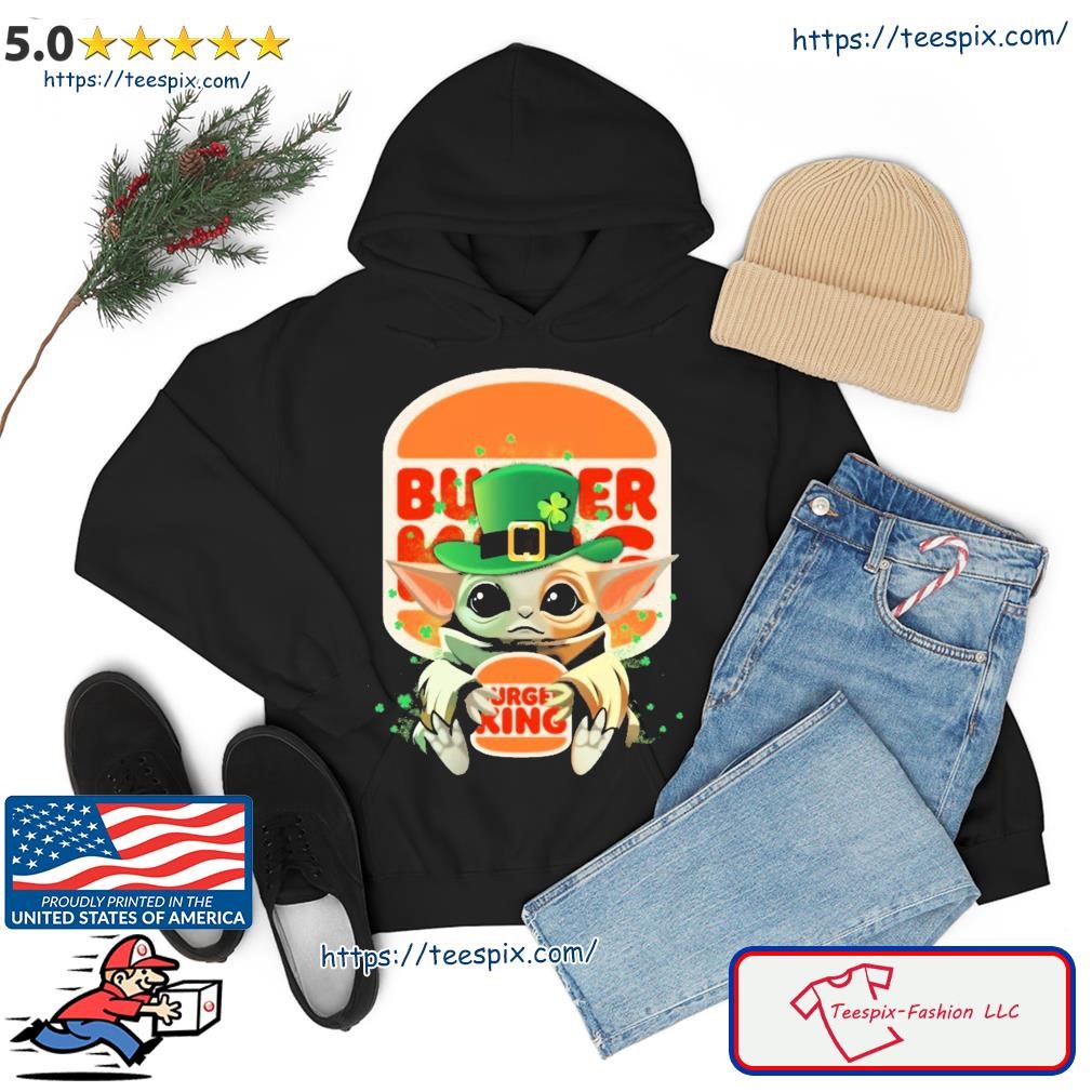 Baby Yoda Hug Burger King Logo St Patrick's Day Shirt hoodie.jpg