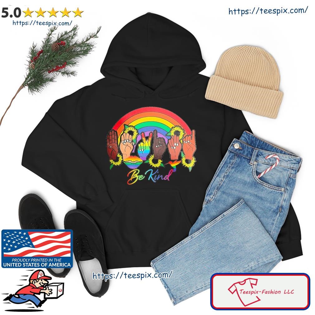 Be Kind Hand Friend Rainbow Shirt hoodie.jpg